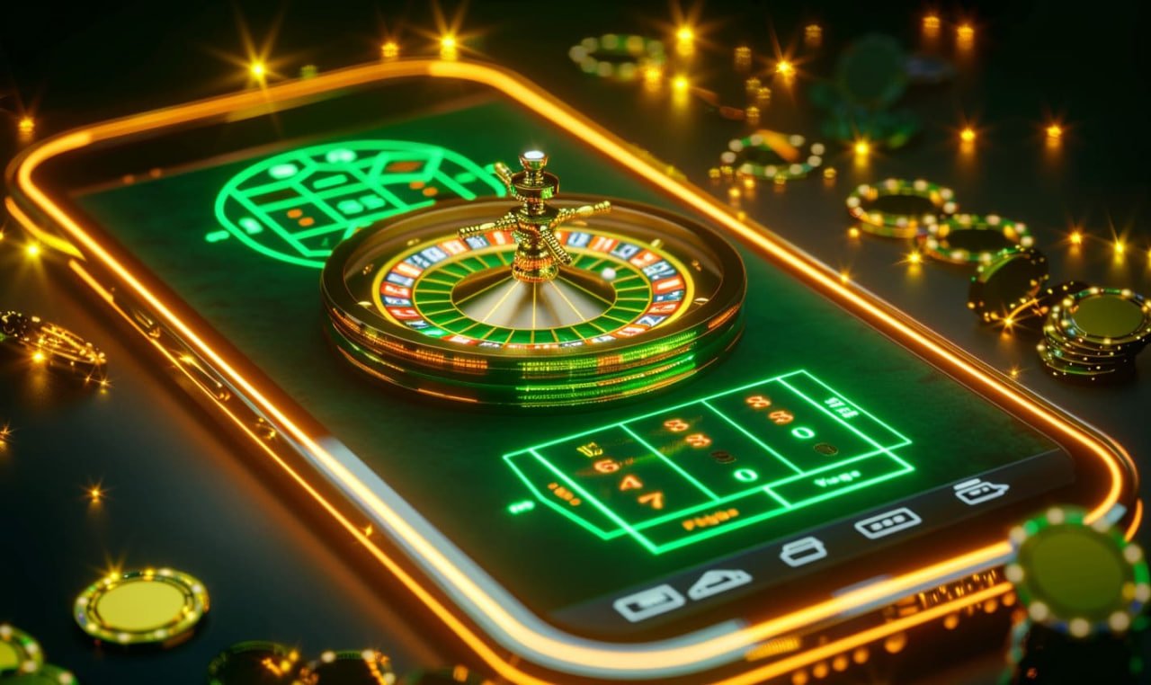 Mobile phone displaying live casino blackjack table
